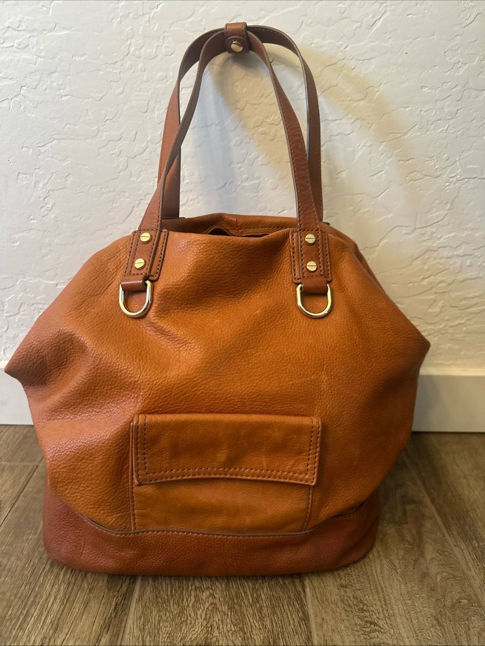J. Crew Leather Tote in Warm Cognac
